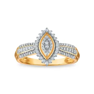 1/3 CTW Diamond Cluster Ring in 10KT Yellow Gold