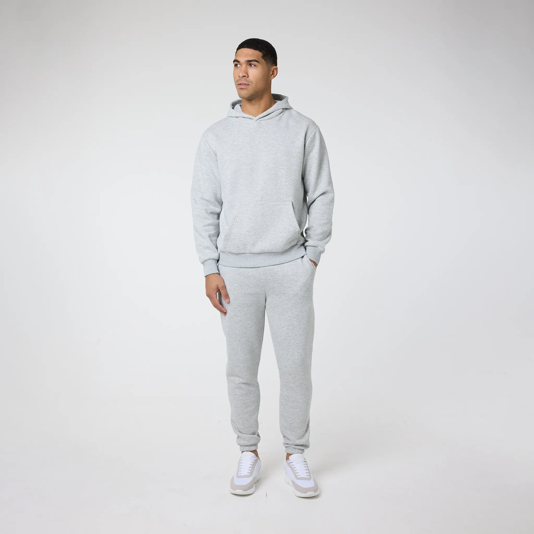 2-Pack Relaxed Fit Hoodies | Black / Grey Marl