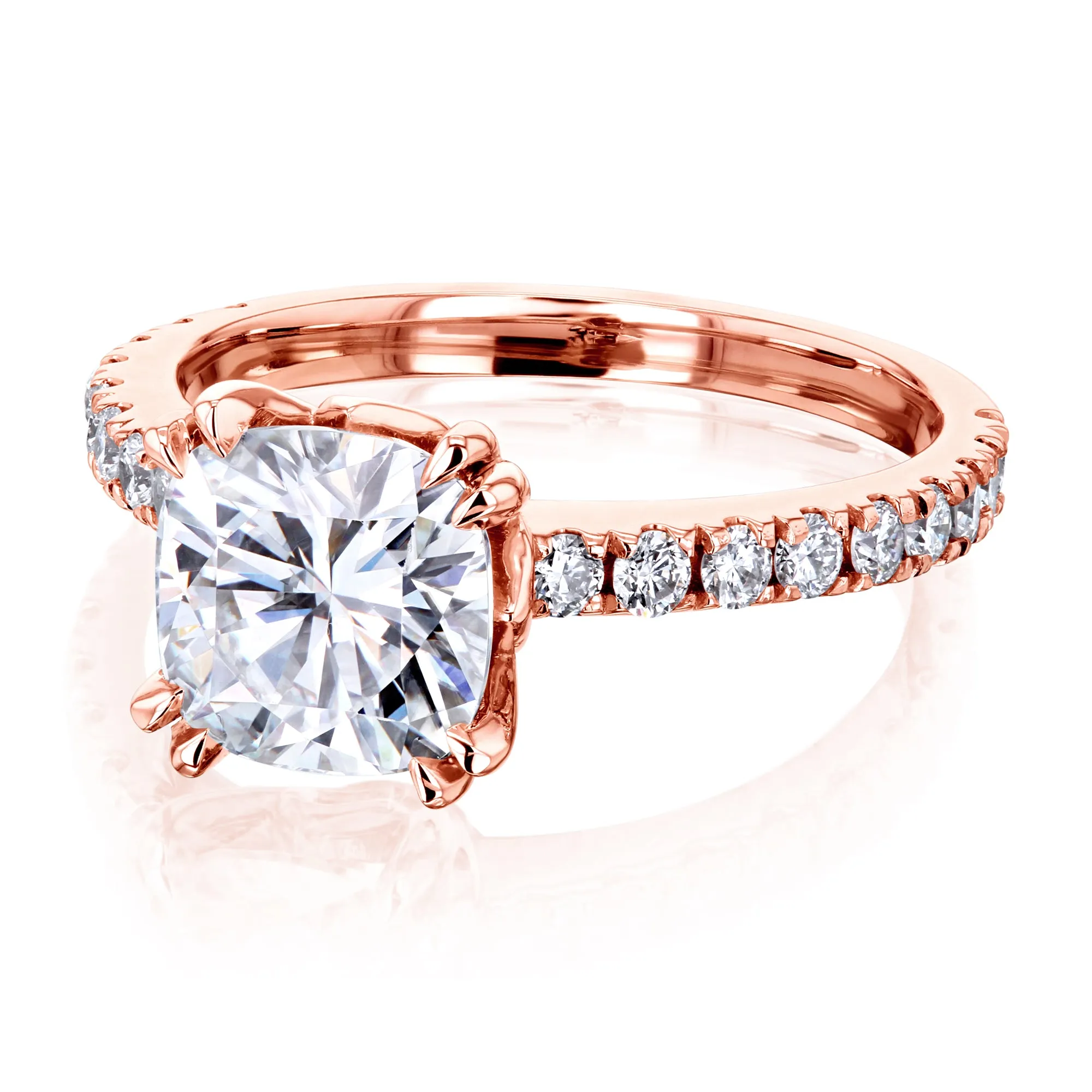 2ct Cushion Forever One Moissanite Ring