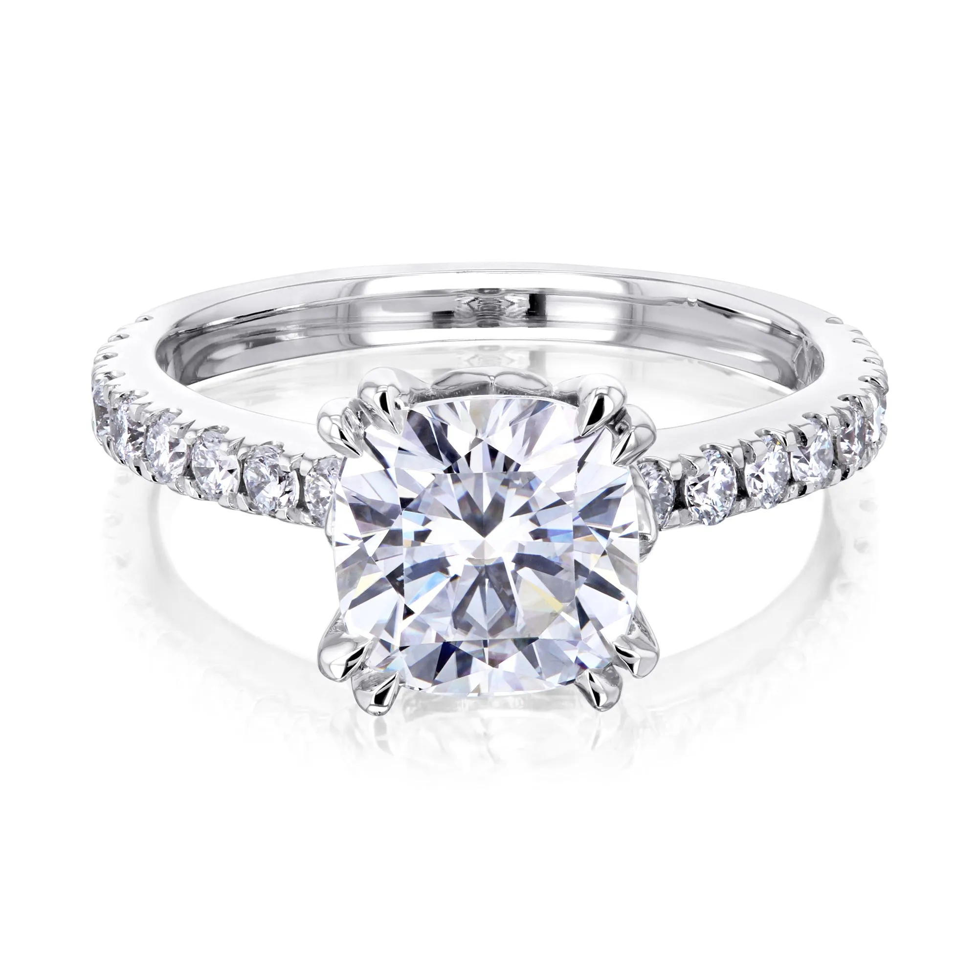 2ct Cushion Forever One Moissanite Ring