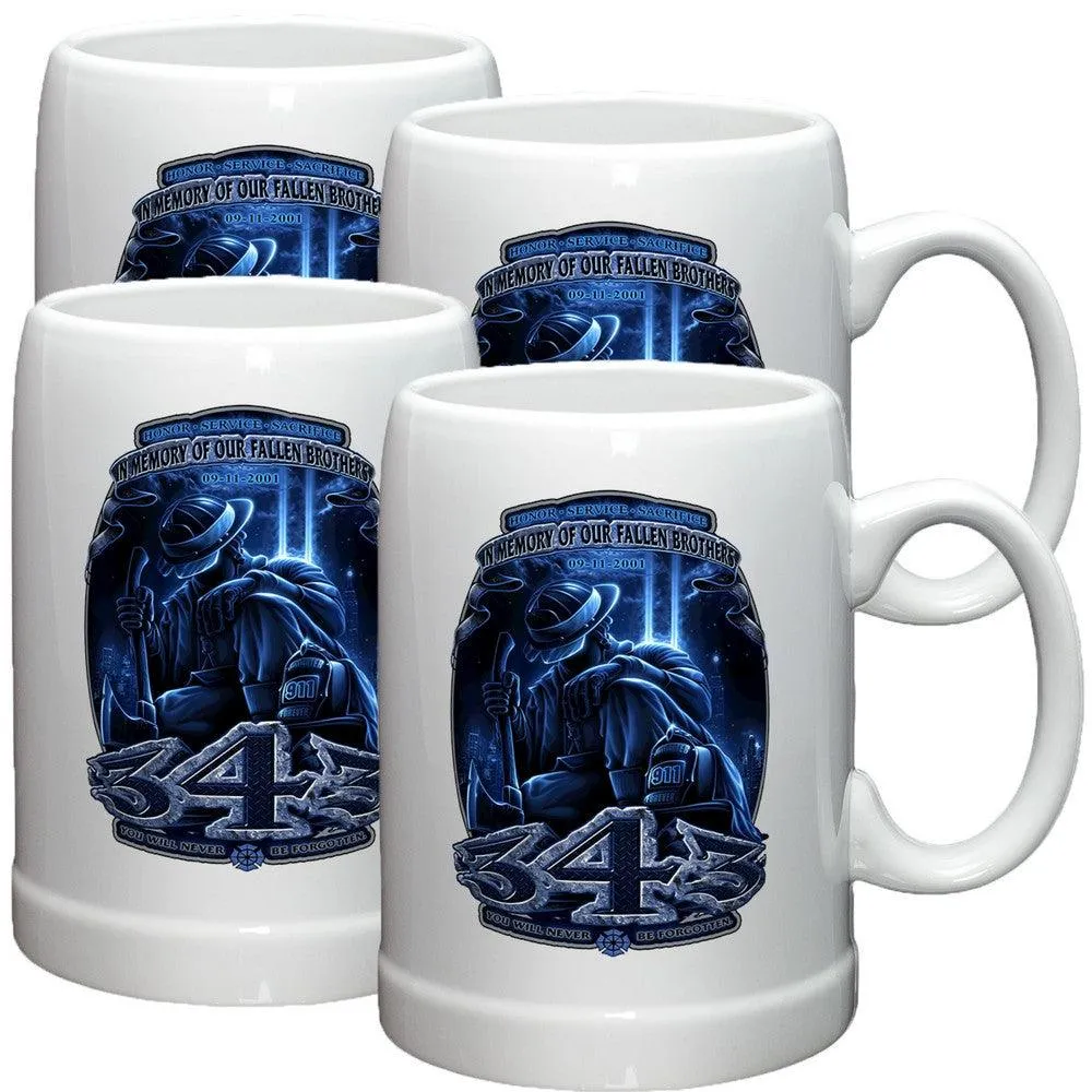 343 In Memory Of Our Fallen Brothers Stoneware Mug Set