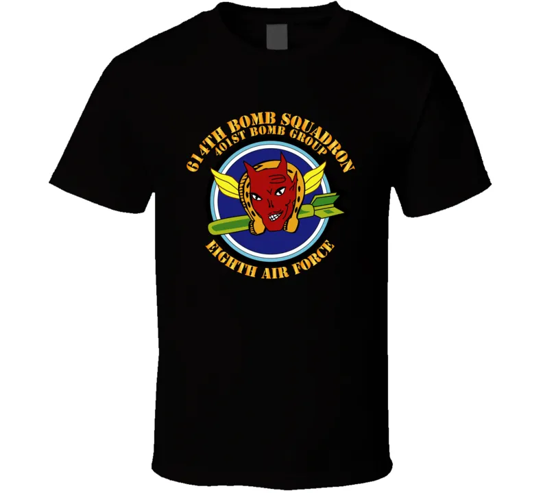 614th Bomb Squadron - 401st Bomb Group - 8th Air Force with Text T Shirt, Hoodie and Premium