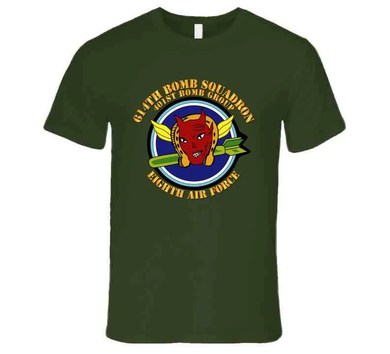 614th Bomb Squadron - 401st Bomb Group - 8th Air Force with Text T Shirt, Hoodie and Premium