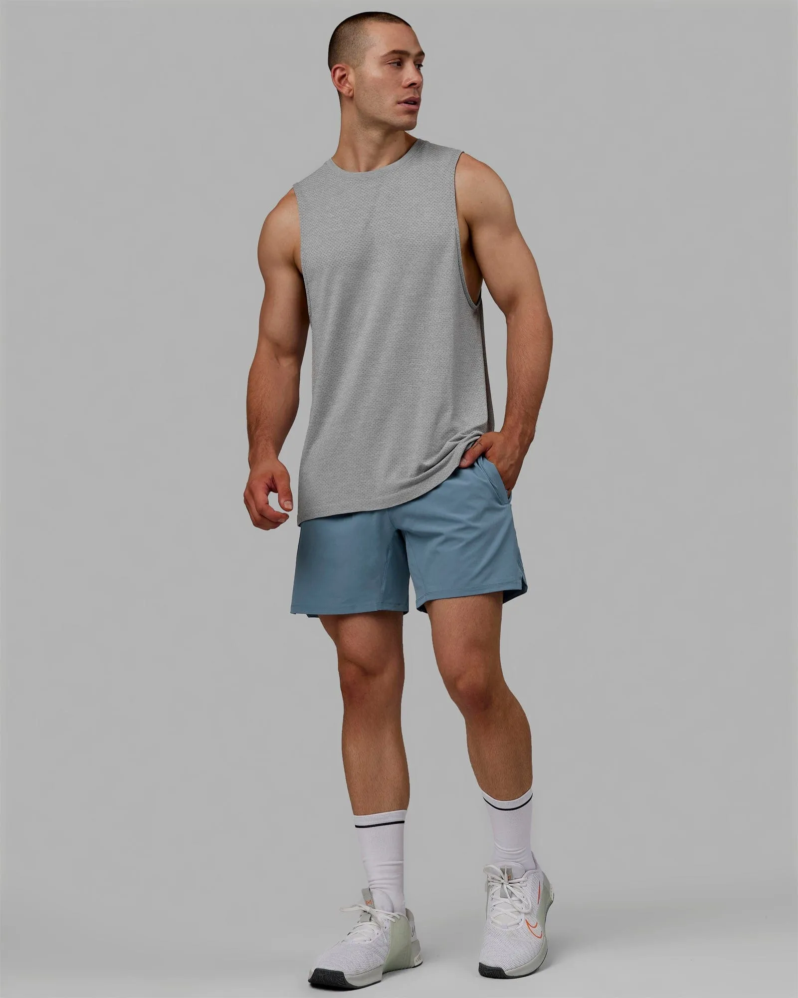 AeroFLX  Seamless Muscle Tank - Light Grey Marl