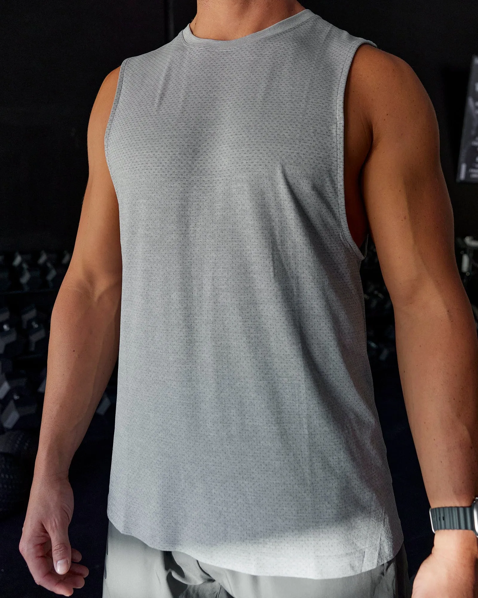 AeroFLX  Seamless Muscle Tank - Light Grey Marl