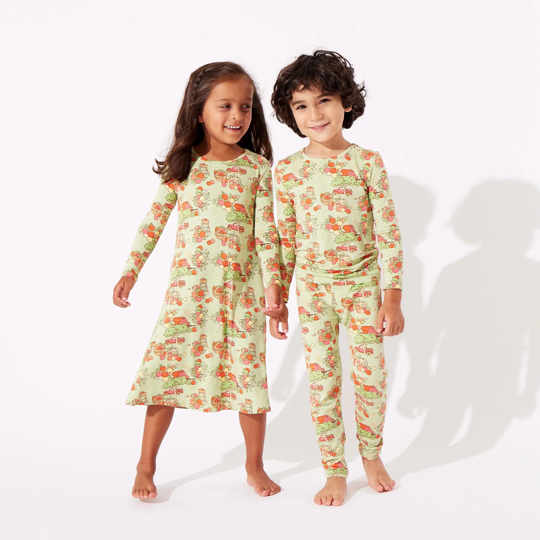 Apple Orchard Bamboo Girls' Long Sleeve Dress