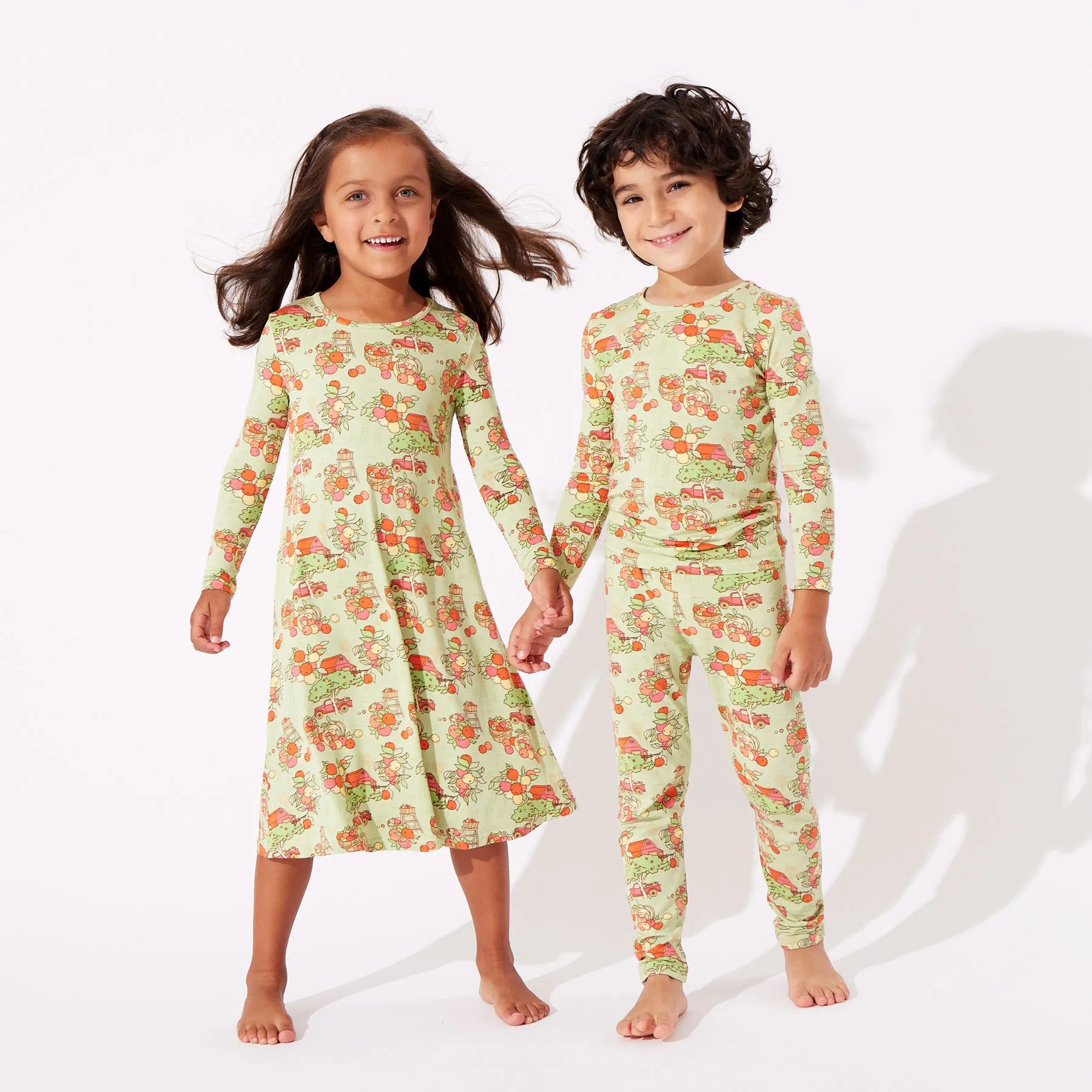 Apple Orchard Bamboo Girls' Long Sleeve Dress