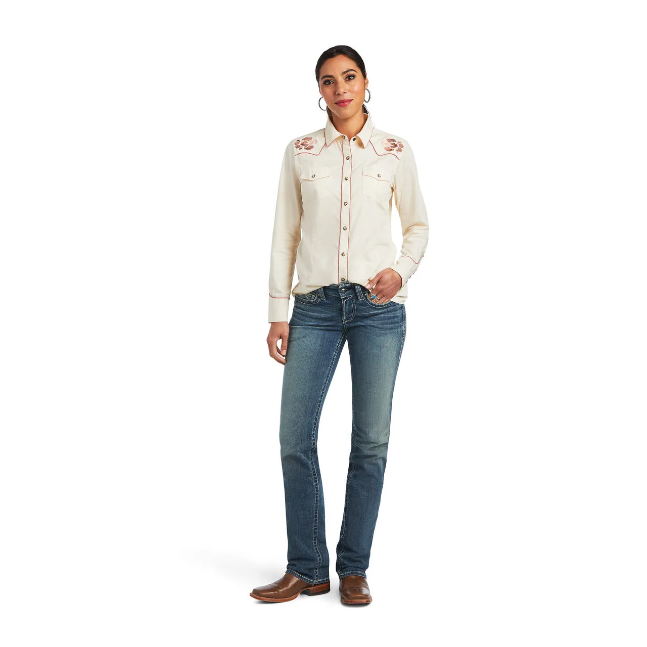 Ariat Women's REAL Georgia Long sleeve Snap Shirt