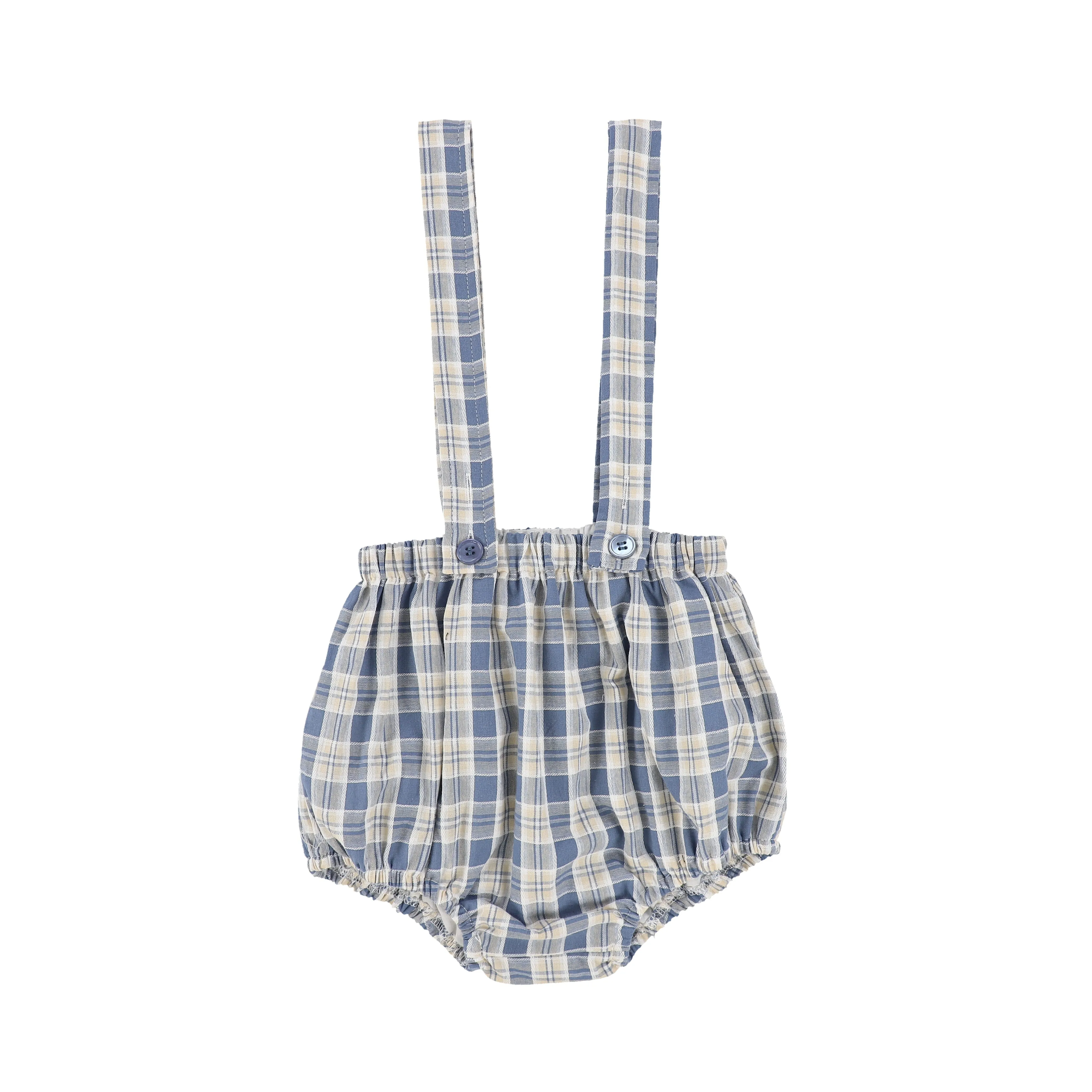 BAMBOO BEIGE PLAID SUSPENDER BLOOMERS [Final Sale]