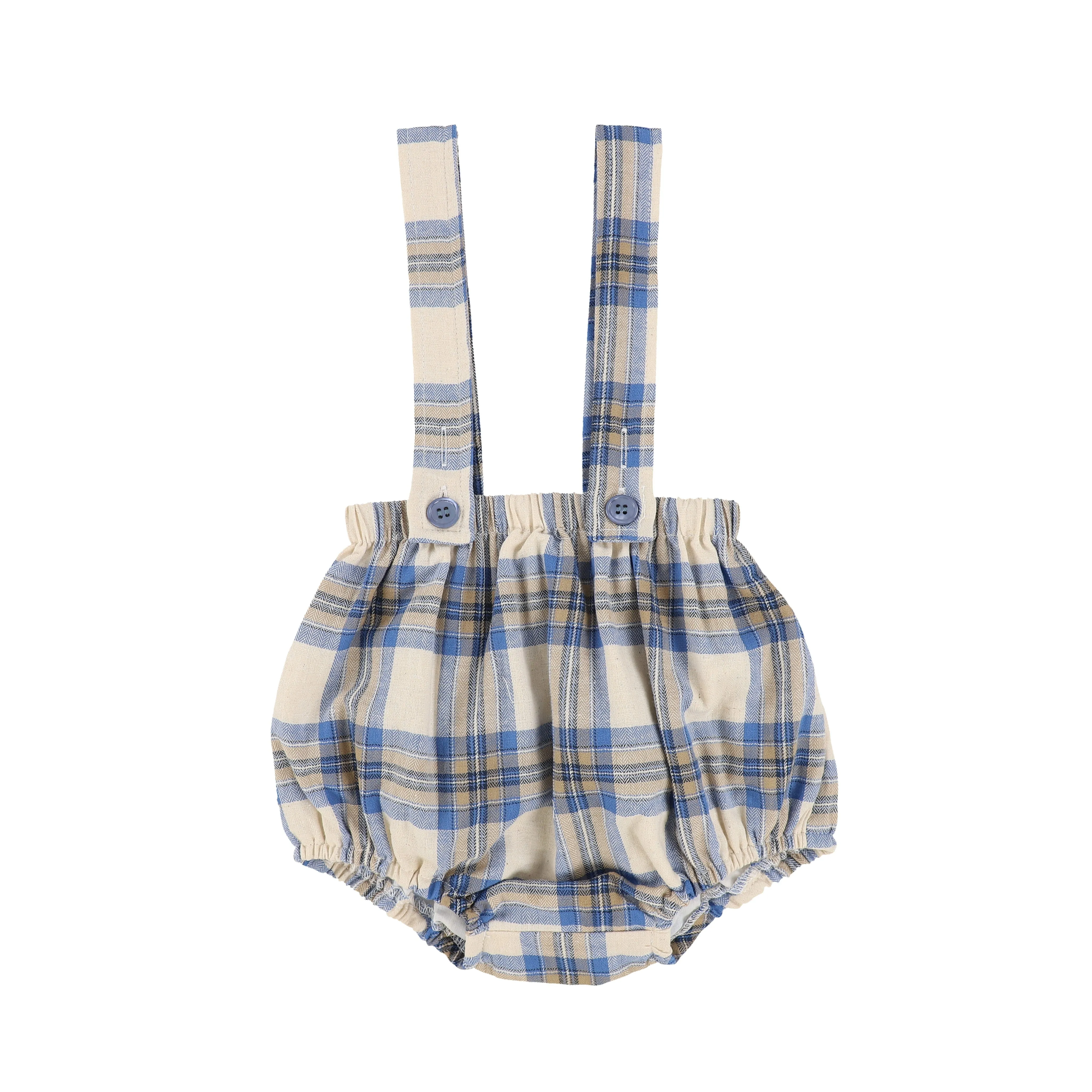 BAMBOO NAVY PLAID SUSPENDER BLOOMERS [Final Sale]