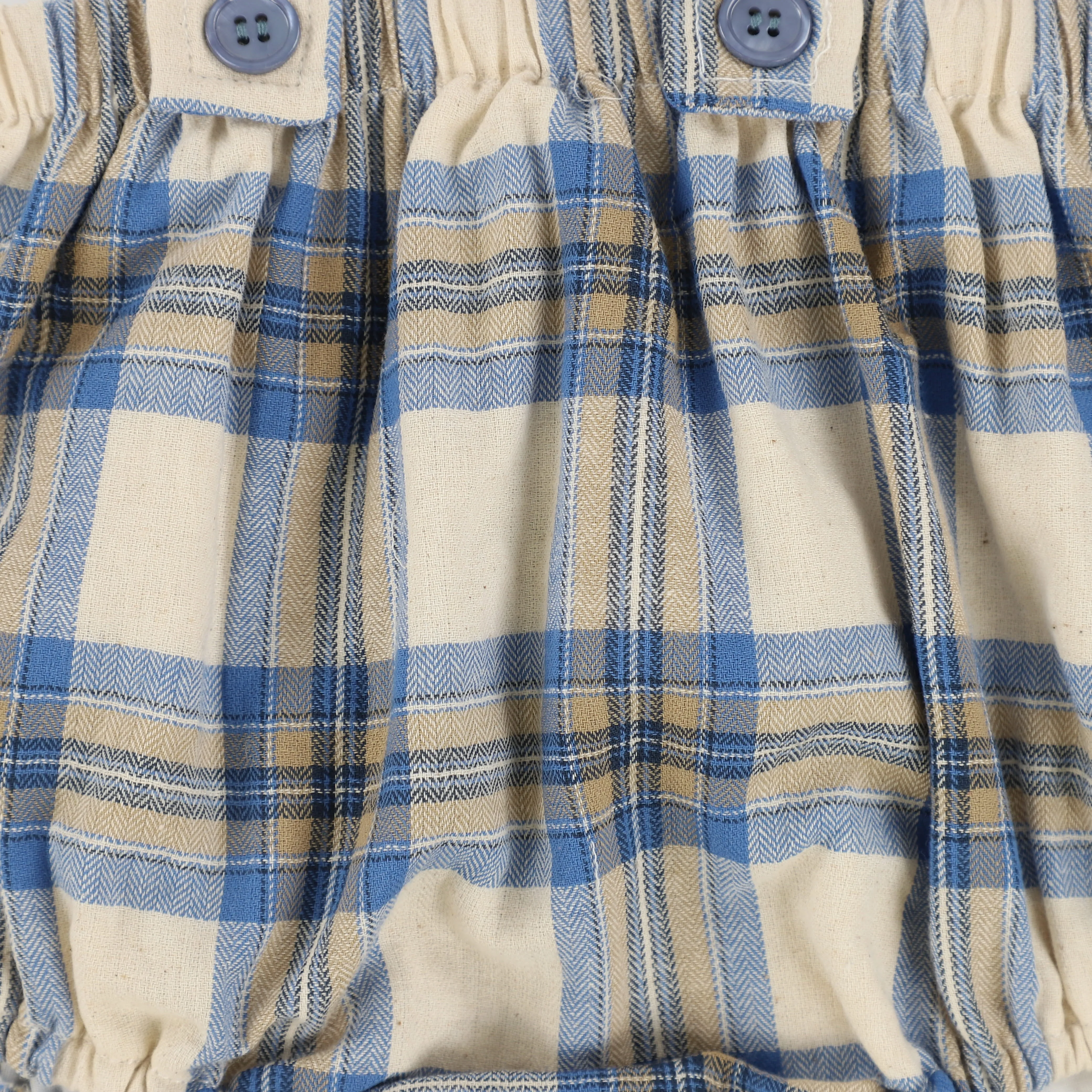 BAMBOO NAVY PLAID SUSPENDER BLOOMERS [Final Sale]