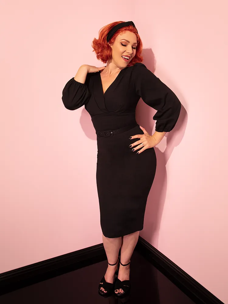 Bawdy Wiggle Dress in Black - Vixen by Micheline Pitt