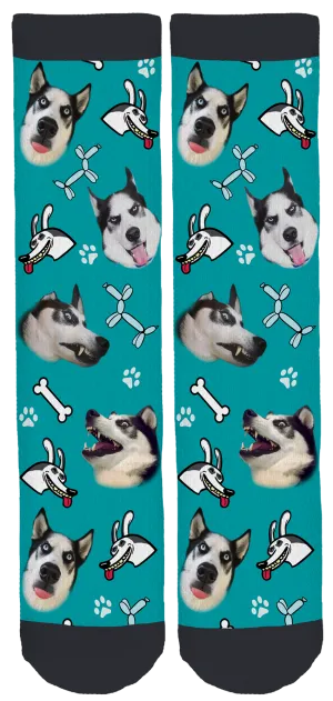 Blu the Husky Crew Socks