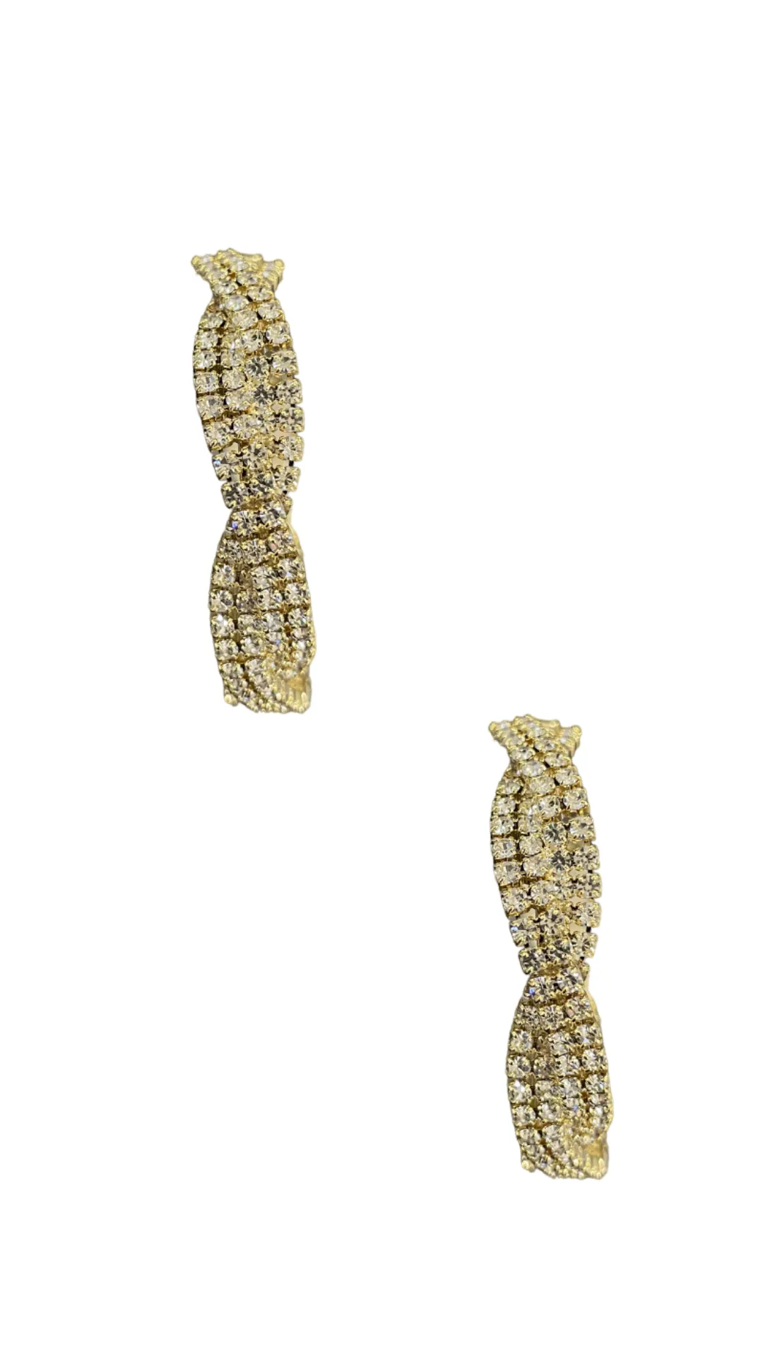 Braided CZ Hoops - Gold