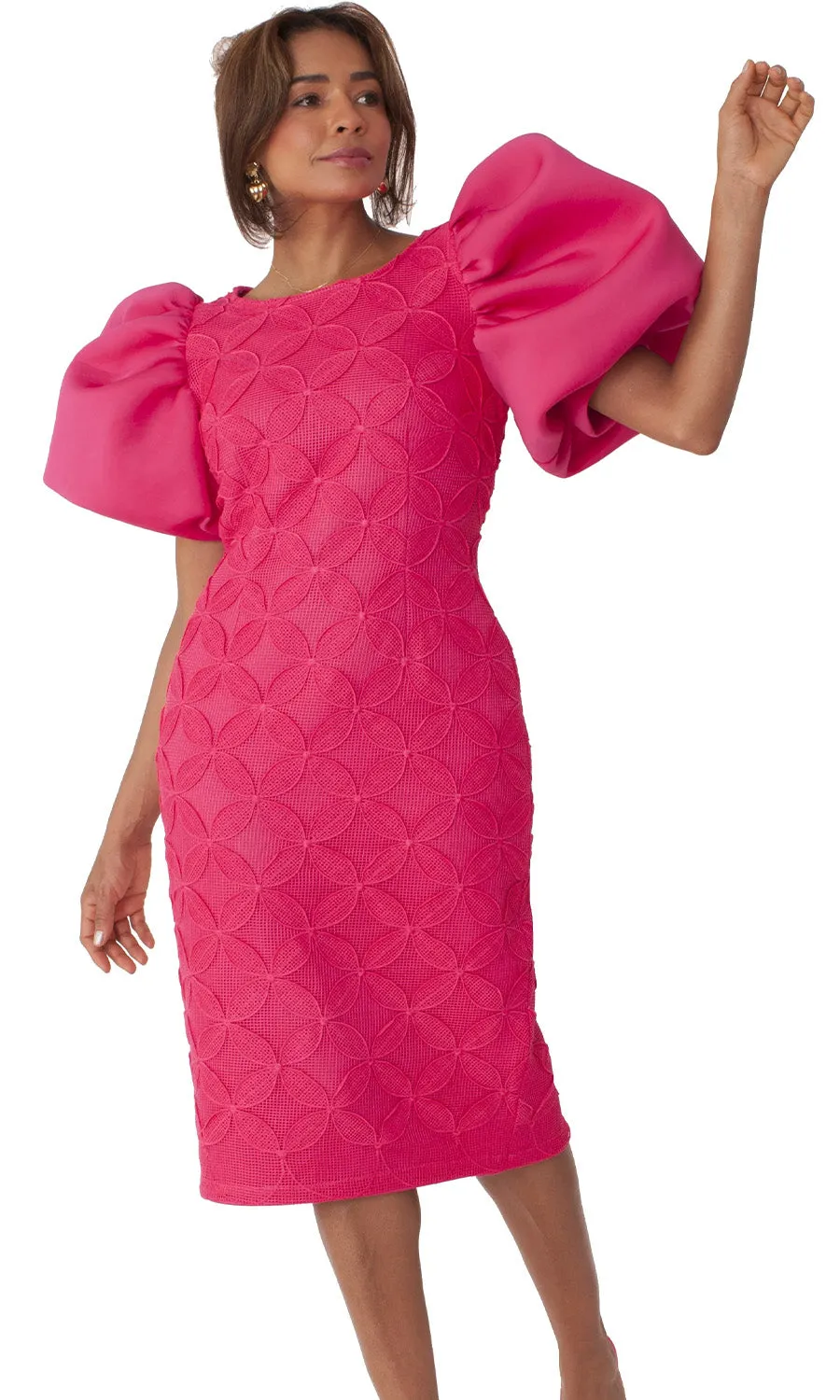 Chancele Church Dress 9727-Fuchsia