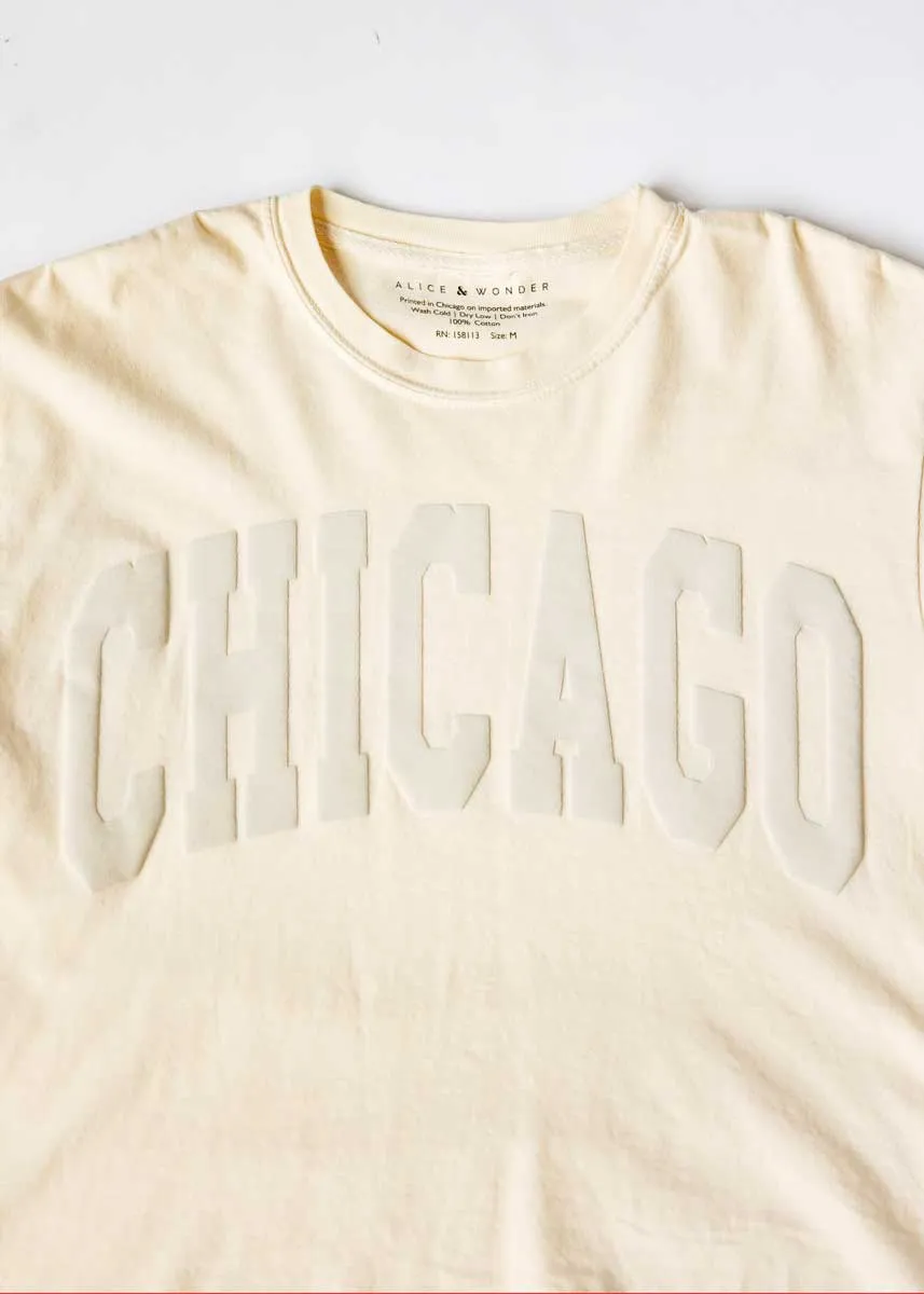 Chicago Collegiate Puff Crop Tee – Ivory