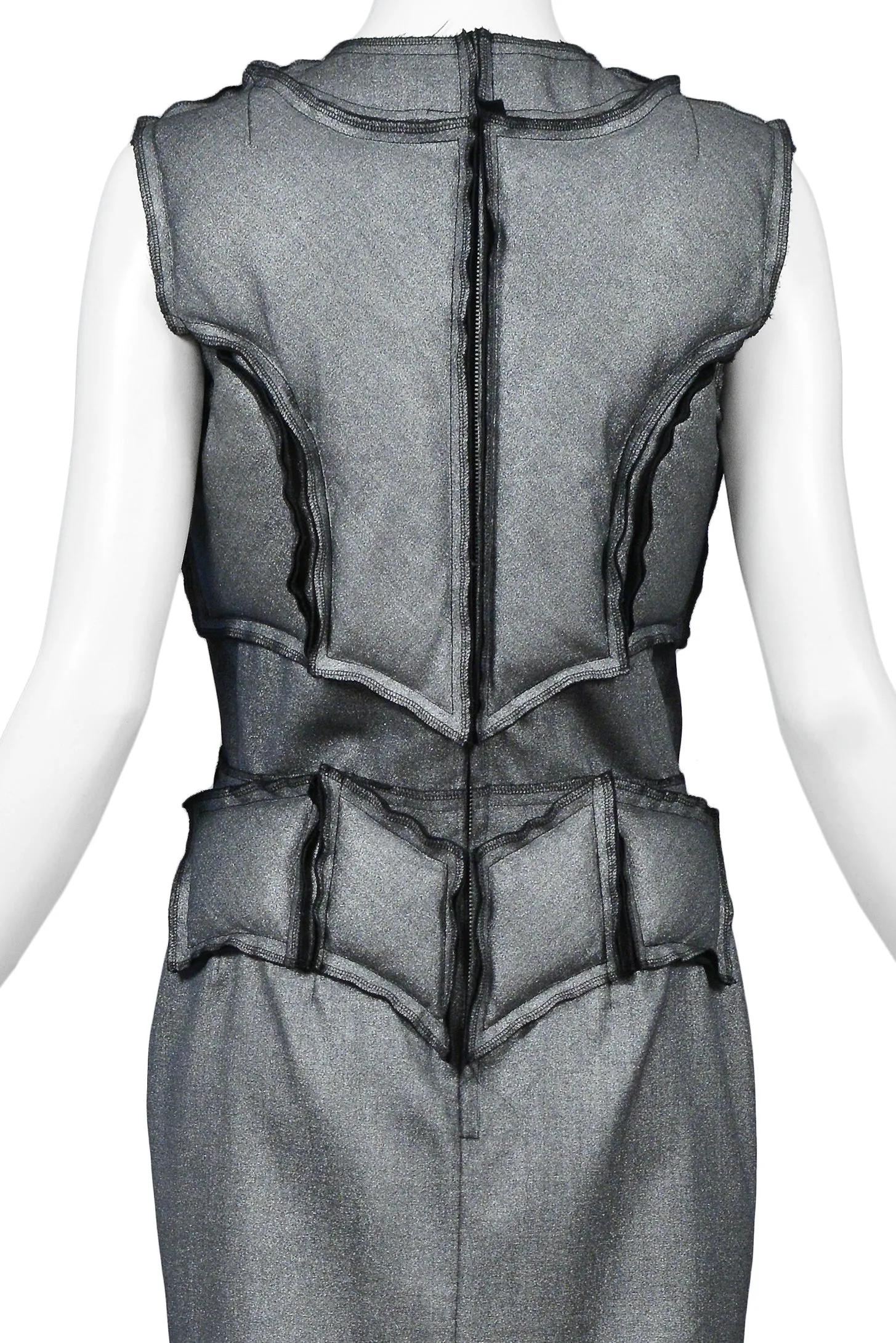 COMME DES GARCONS SILVER PADDED DRESS AW 2010