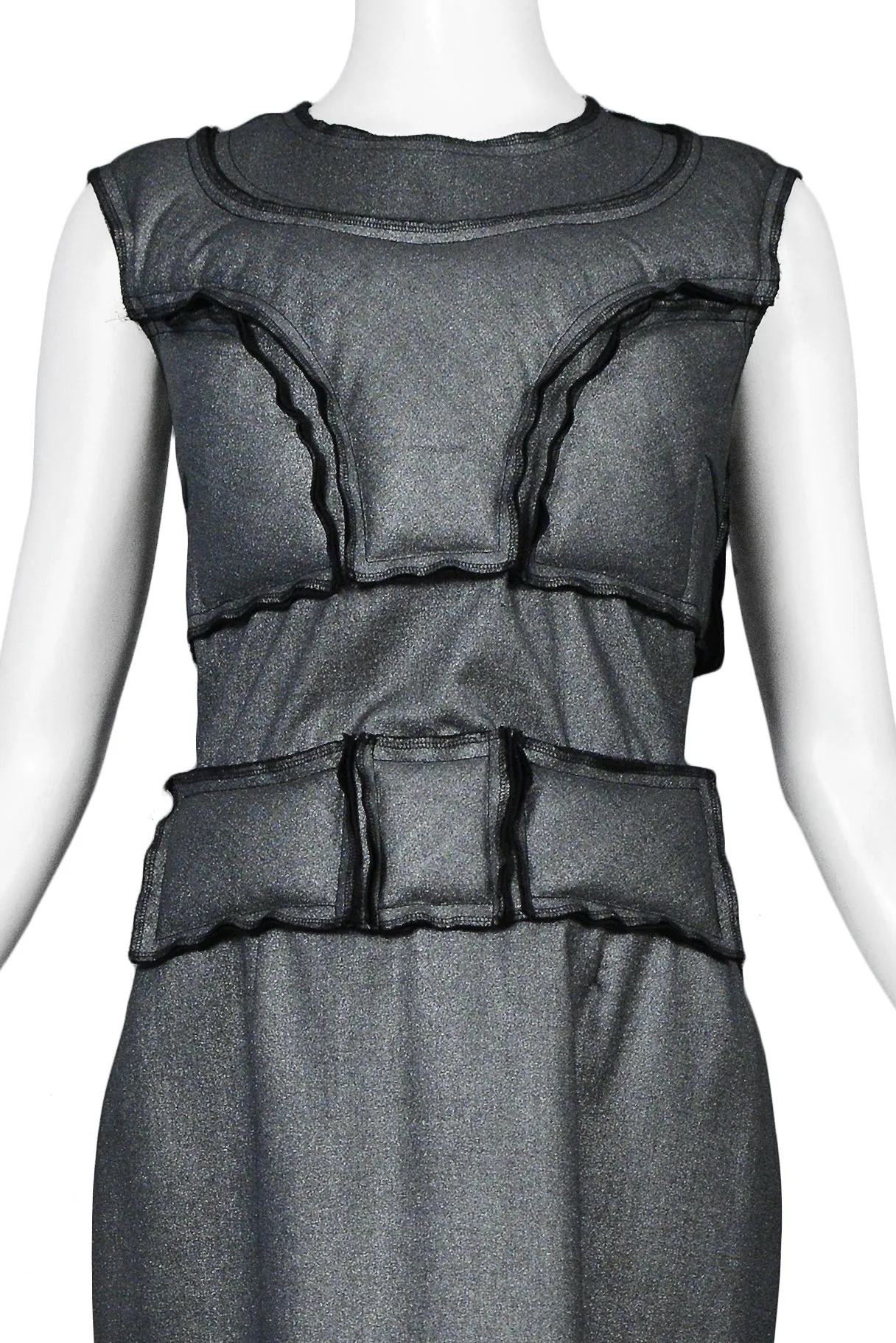 COMME DES GARCONS SILVER PADDED DRESS AW 2010