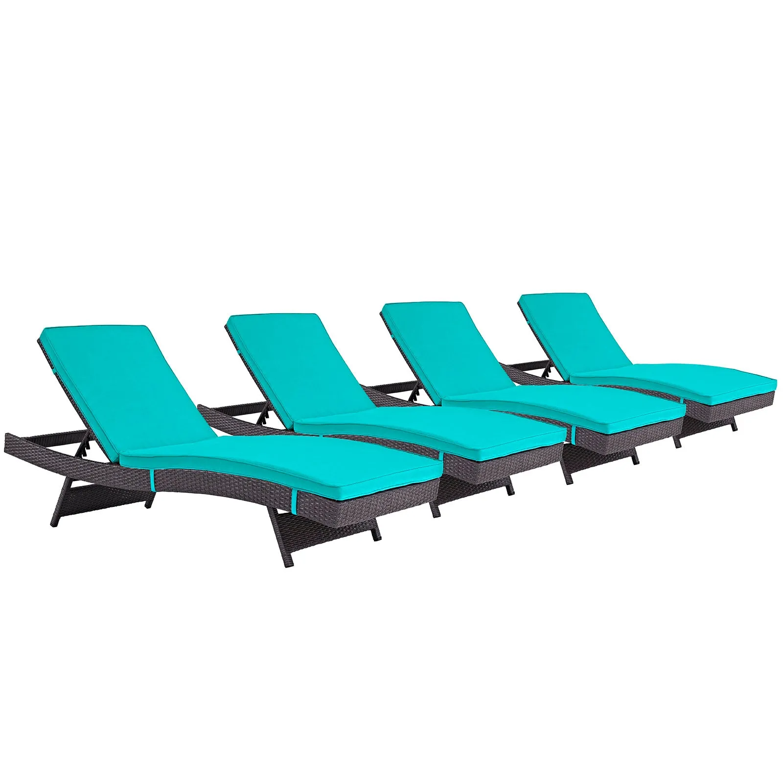 Convene Chaise Outdoor Patio Set of 4 by Modway