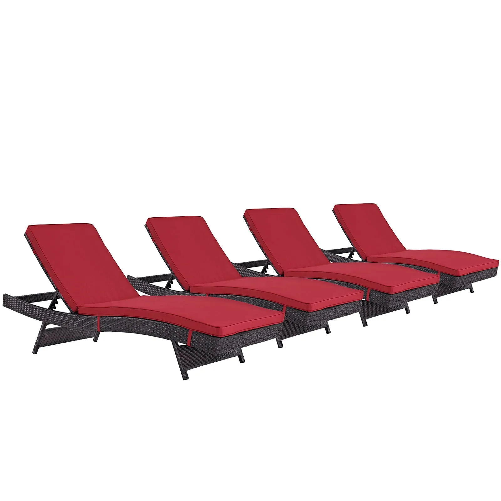 Convene Chaise Outdoor Patio Set of 4 by Modway