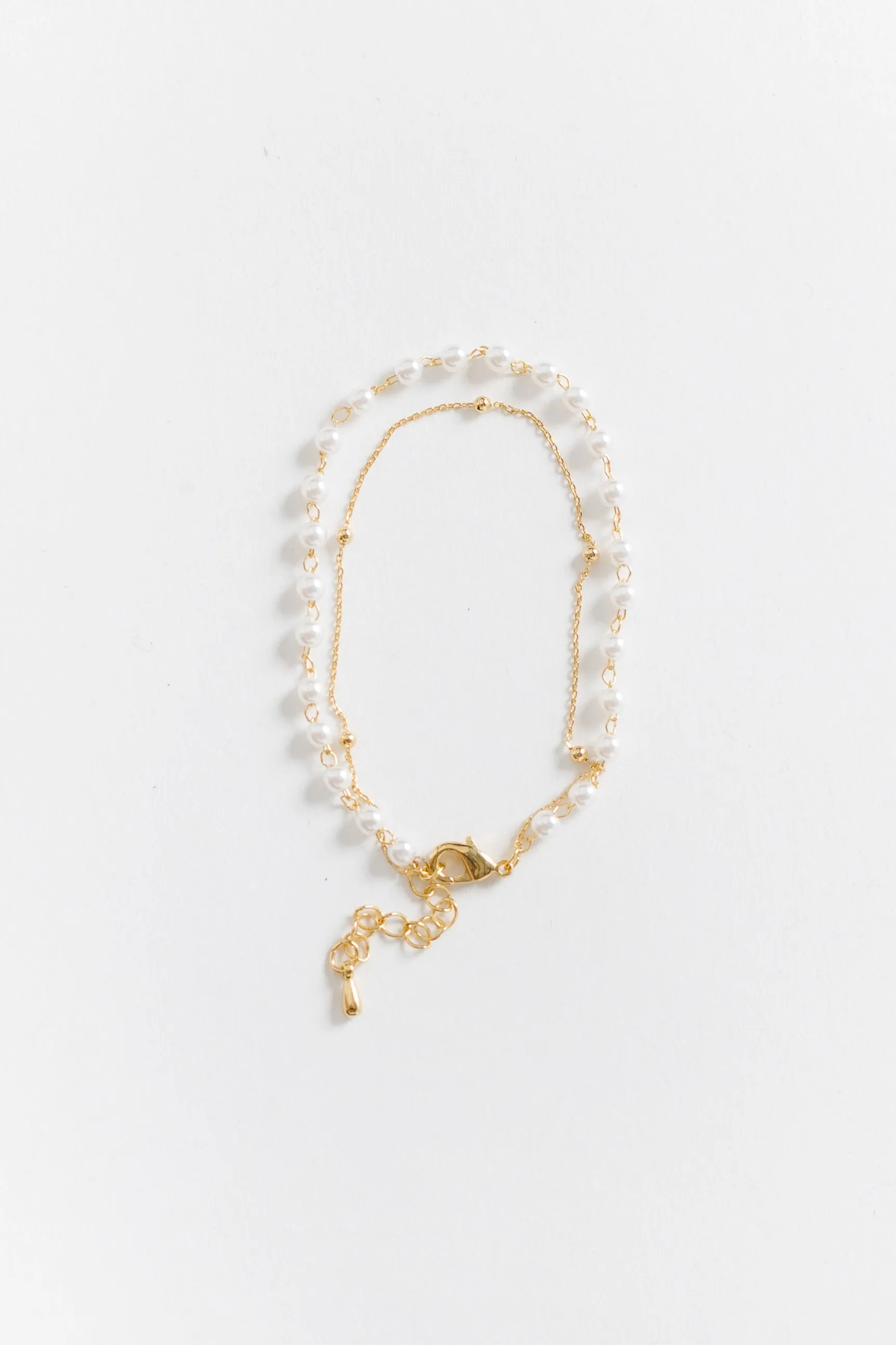 Cove Double Chain Pearl Bracelet