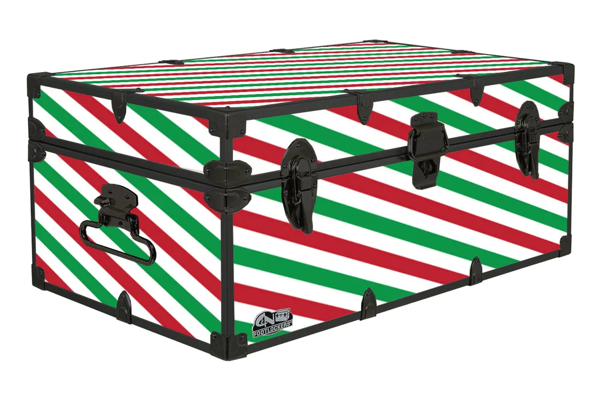 Designer Trunk - Christmas Stripes - 32x18x13.5"