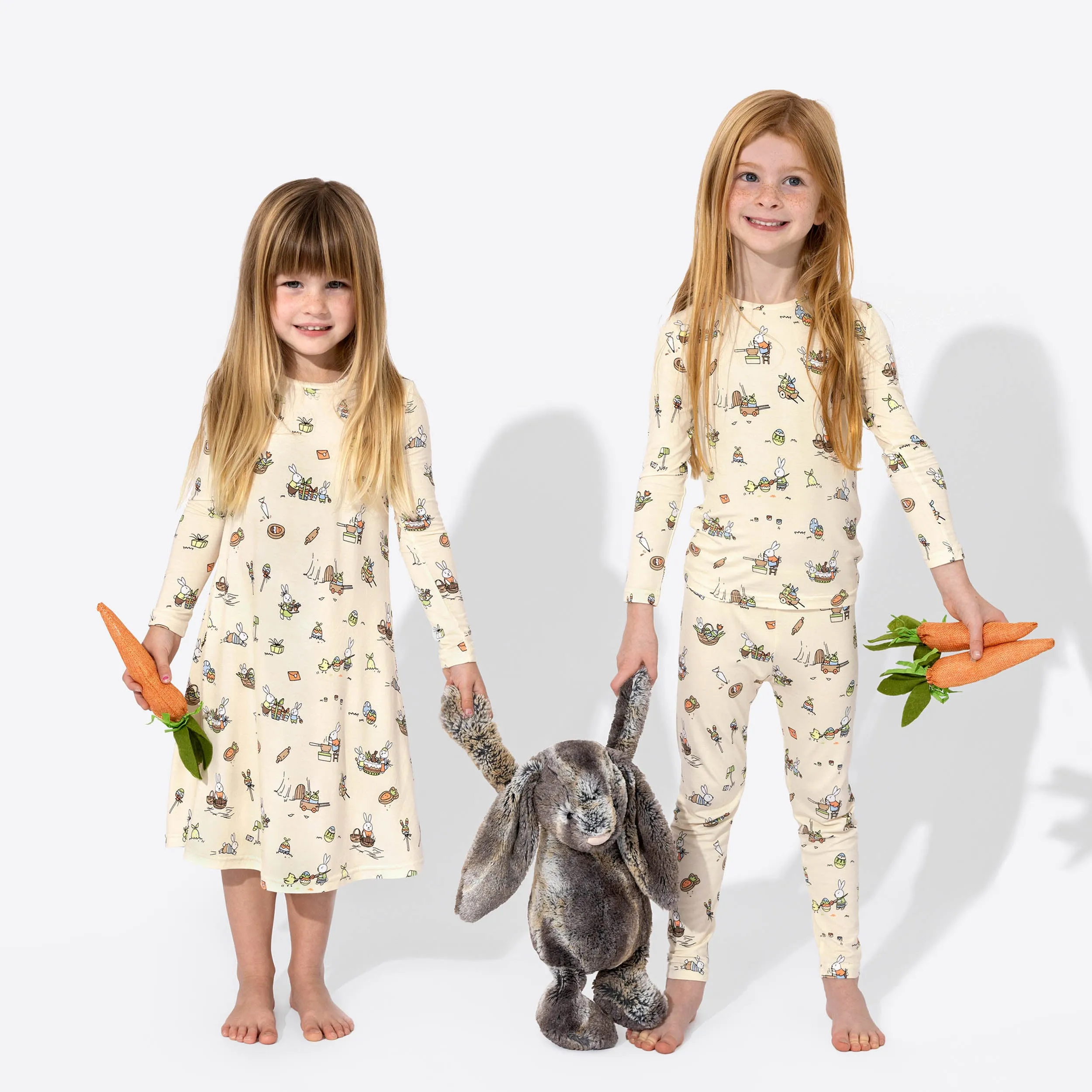 Easter Bunny Workshop Bamboo Girls' Long Sleeve Dress