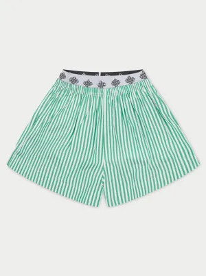 EMBLEM STRIPE SHORTS - GREEN