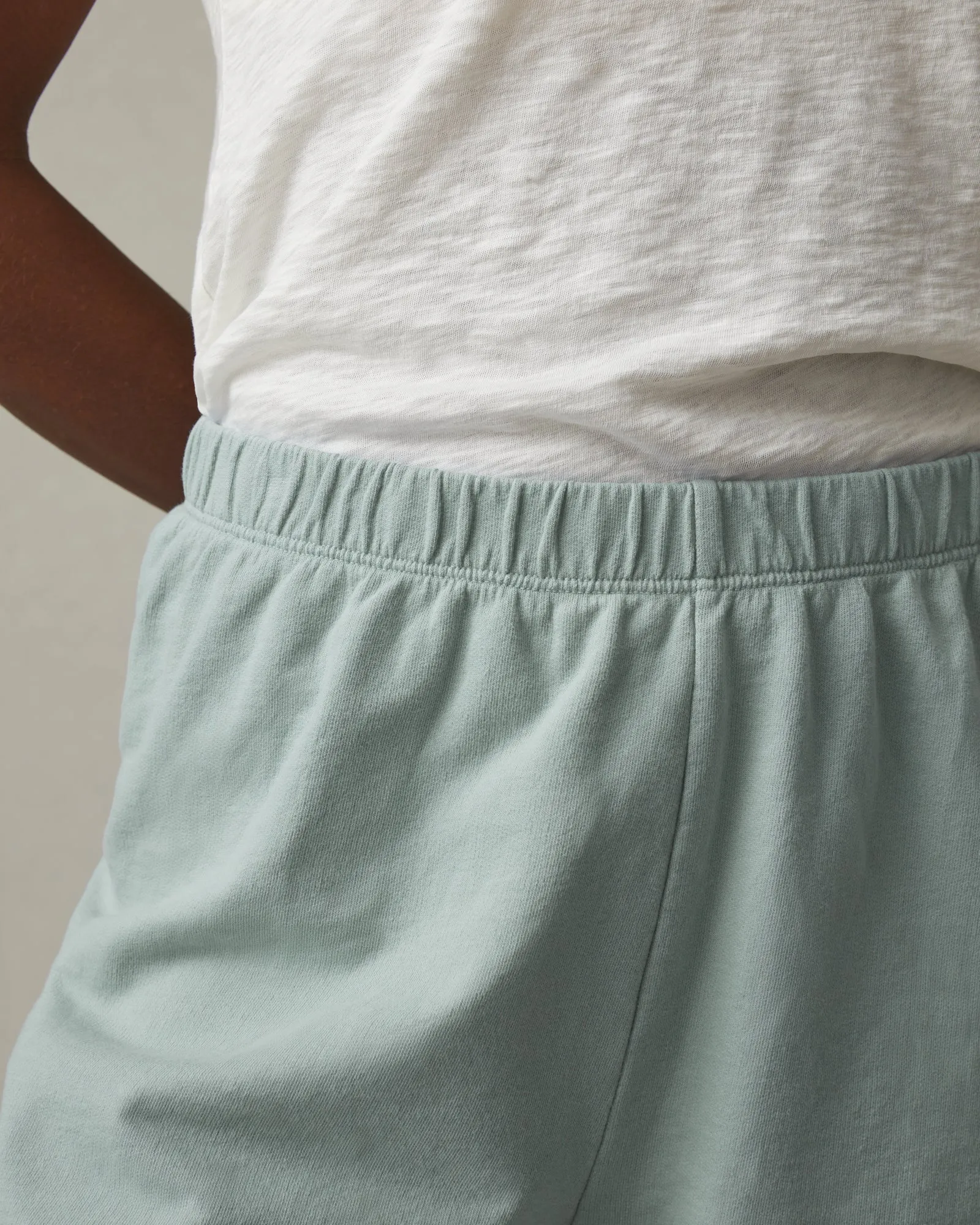 French Terry Sweatshort - Aqua Grey