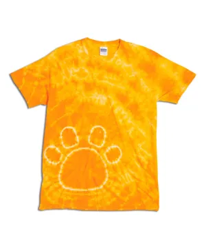 gildan tie-dye youth pawprints tee - gold (s)