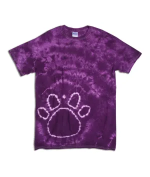 gildan tie-dye youth pawprints tee - purple (m)