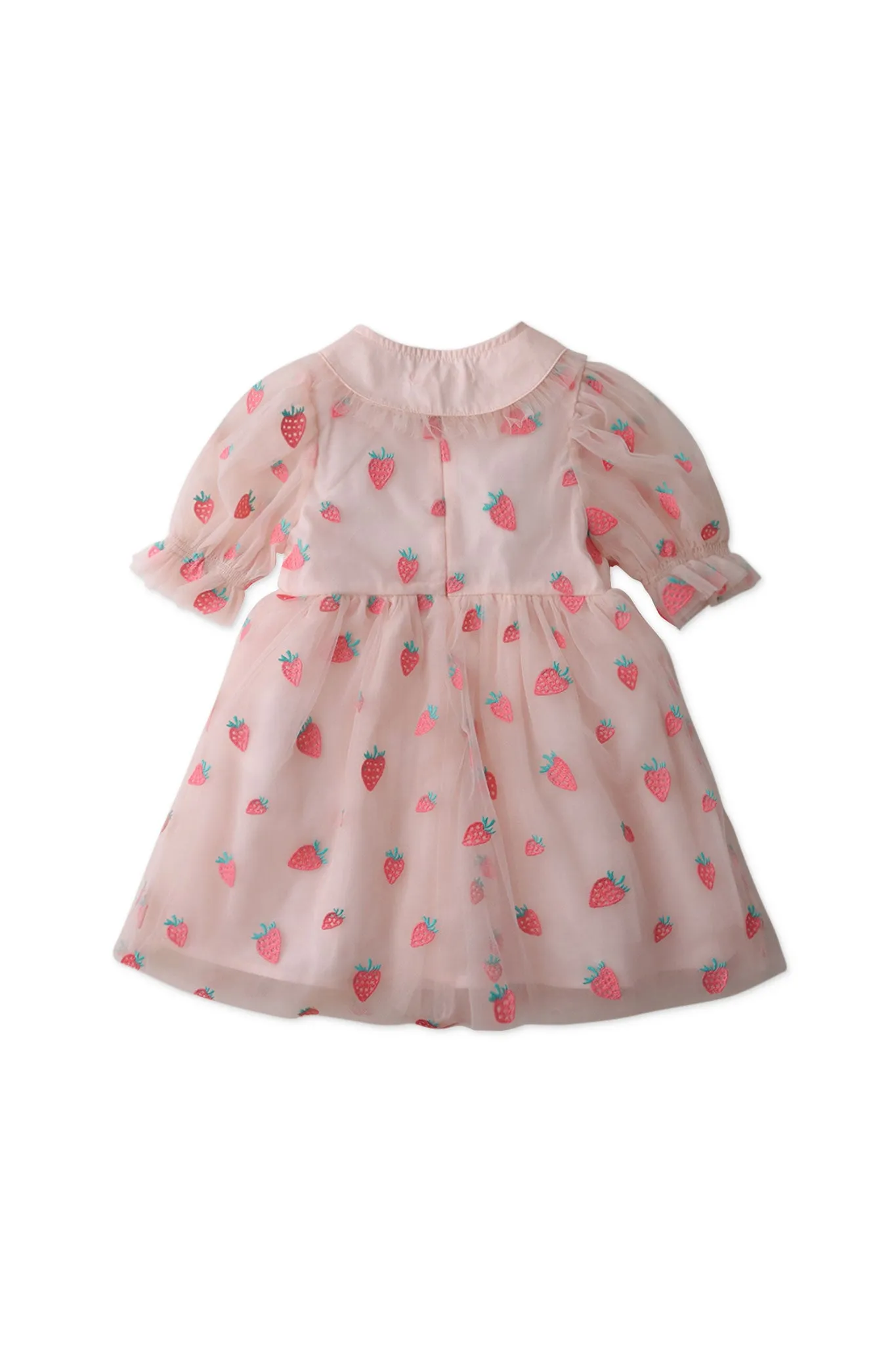 Gingersnaps Strawberry Embro on Tulle Dress  W/Detachable Collar