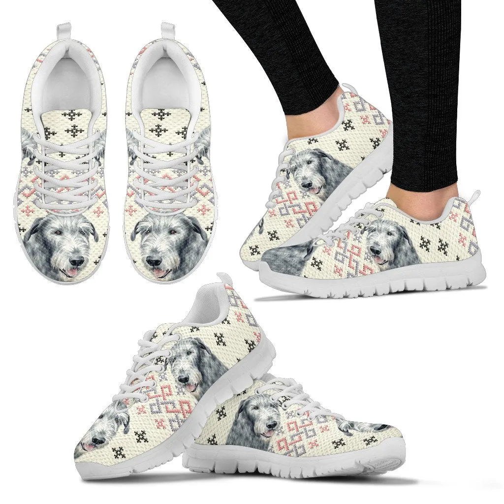 Irish Wolfhound Dog Print Christmas Running Shoes For Women-Free Shipping