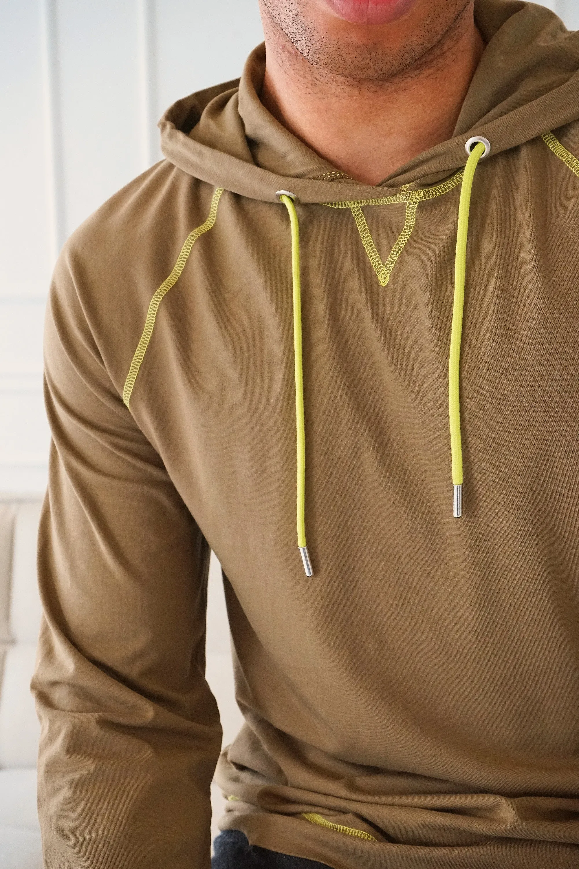 Laguna Contrast Olive Hoodie