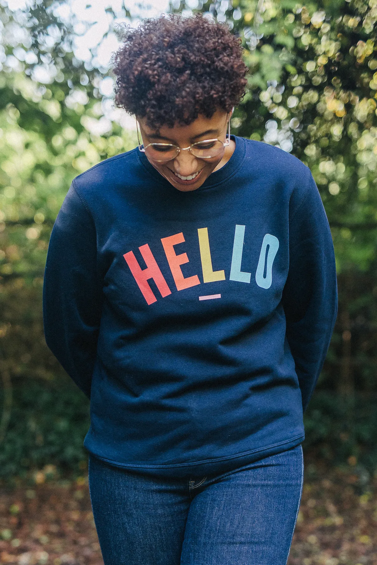 Navy Confetti Hello Sweatshirt