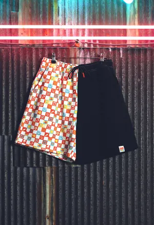 OMOCAT Split Checkered Shorts