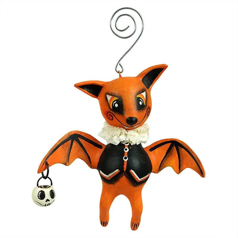 Orange Oliver Bat Ornament