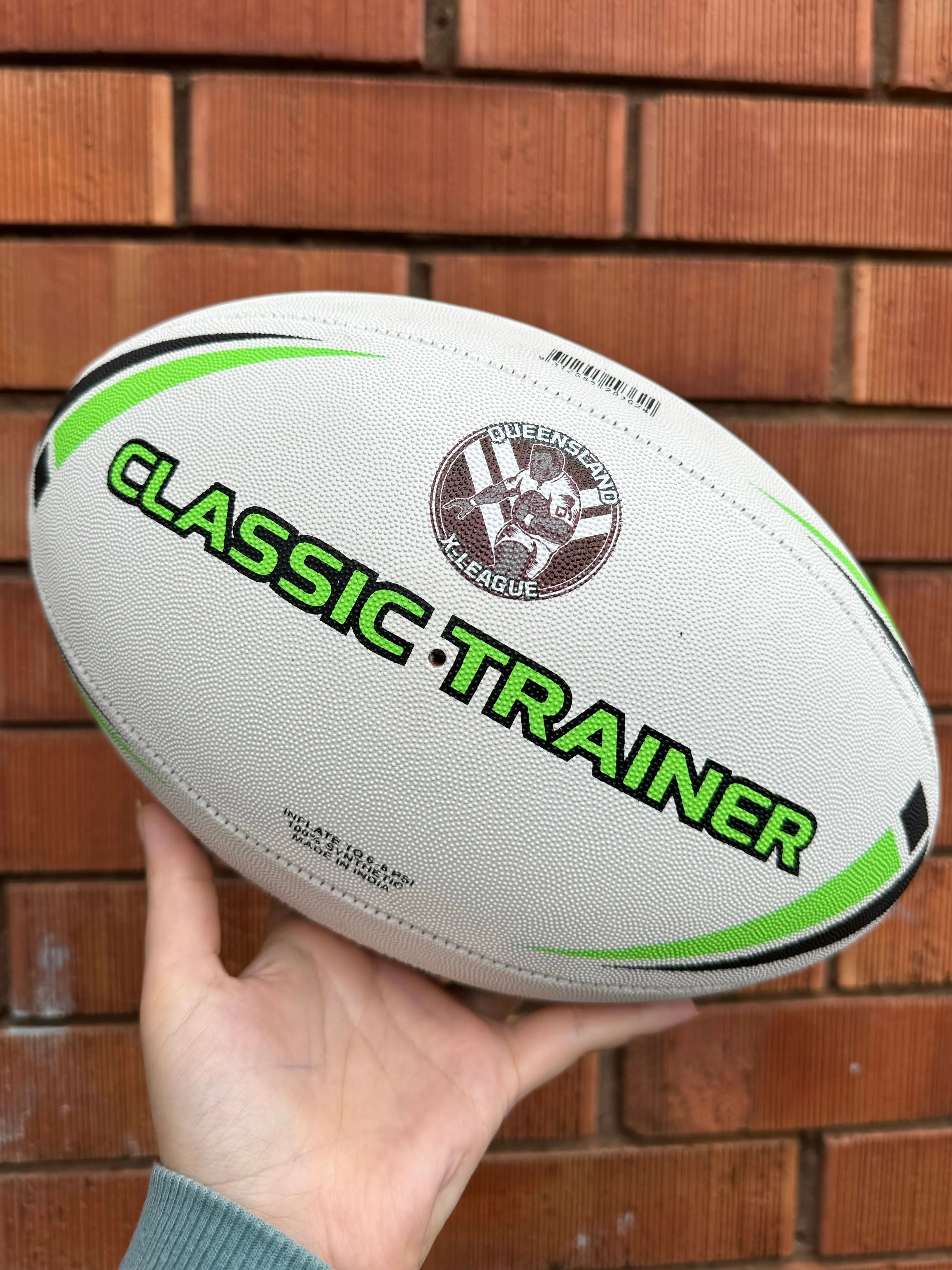 Personalised White Steeden Rugby League (size 5)