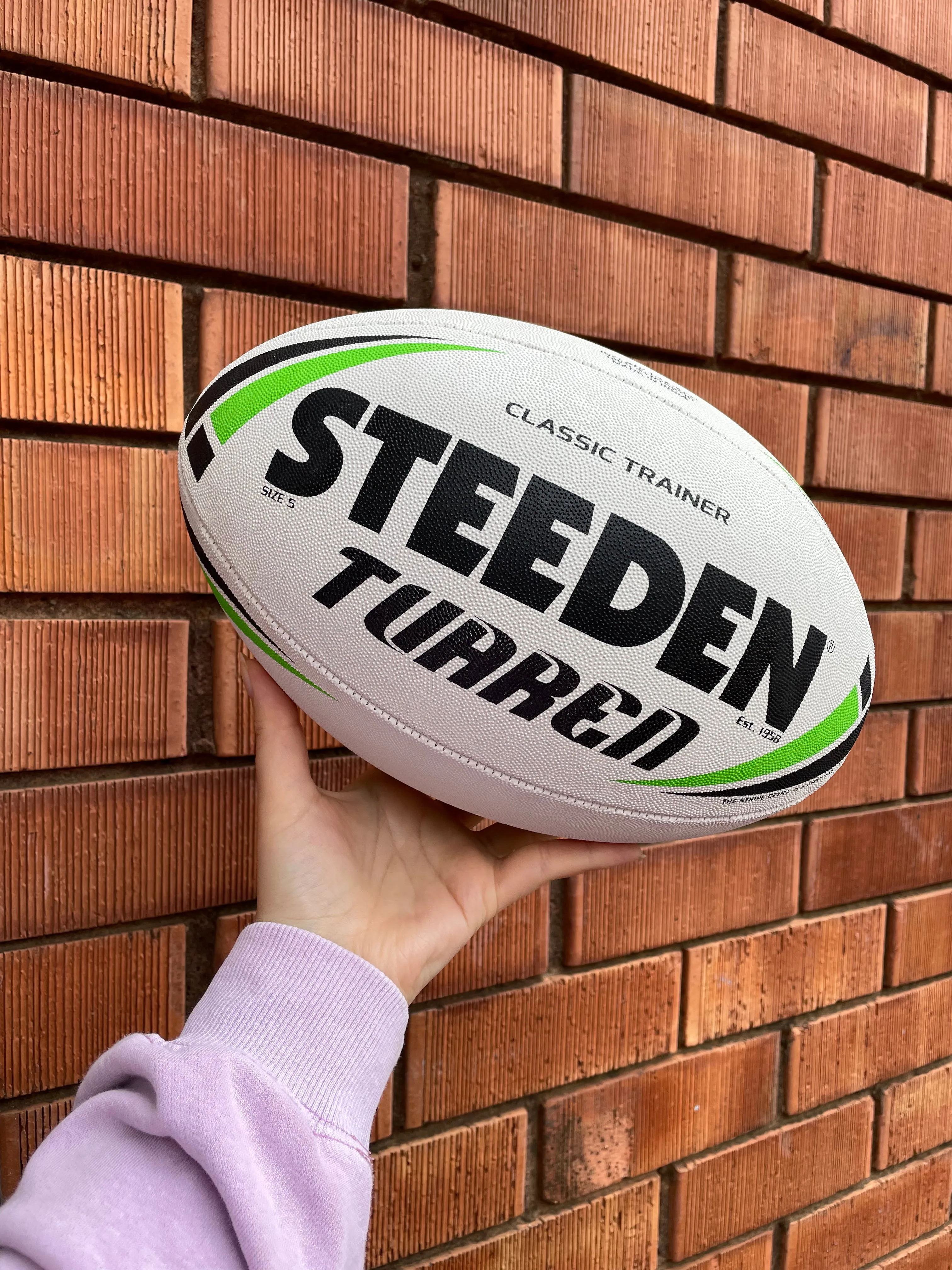 Personalised White Steeden Rugby League (size 5)