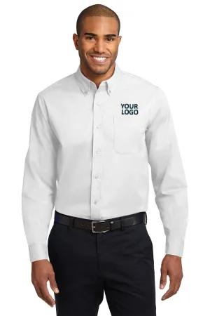 Port Authority Easy Care Custom Shirts, White/ Light Stone