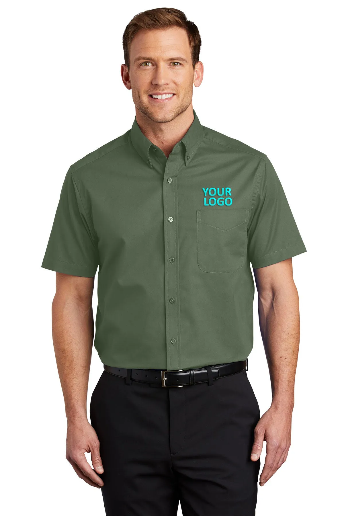 Port Authority Short Sleeve Easy Care Custom Shirts, Clover Green