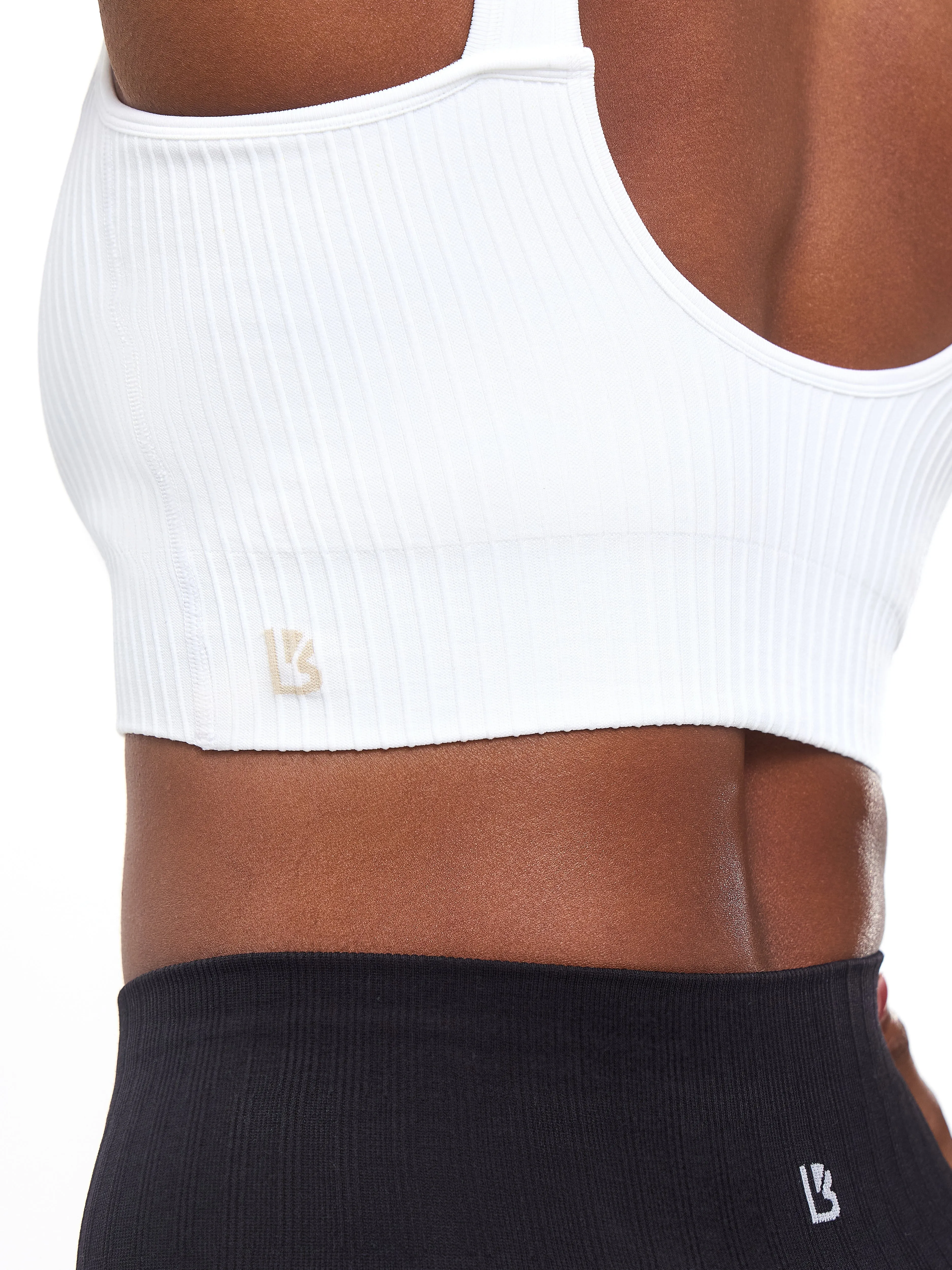 Ribbed Seamless Crop - White