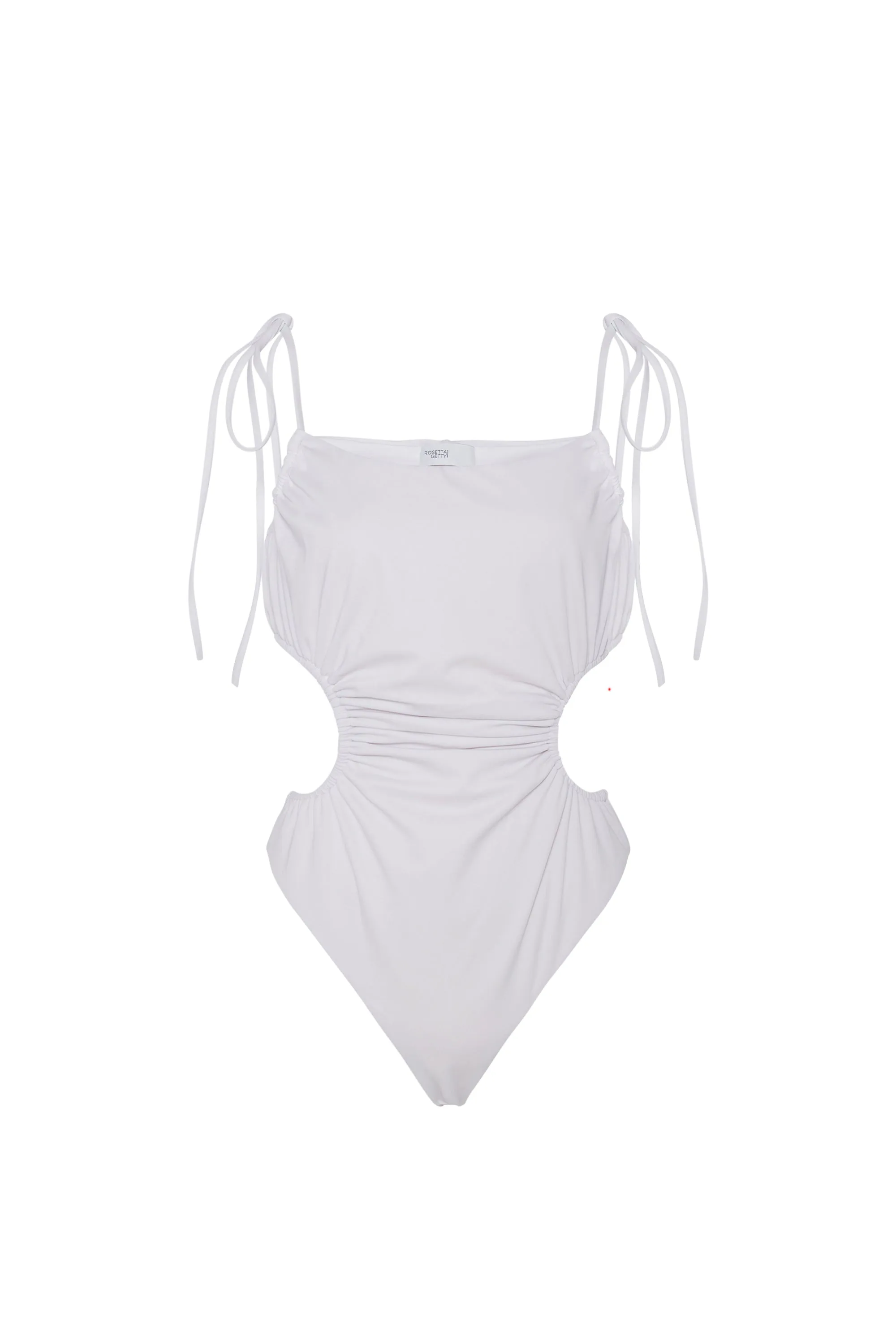 RUCHED CUTOUT TIE SWIMSUIT