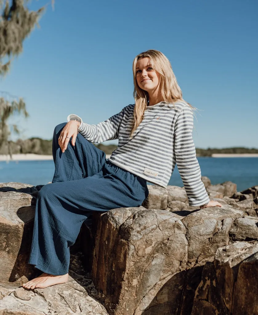 Rumer Rag Top | Petrol Stripe