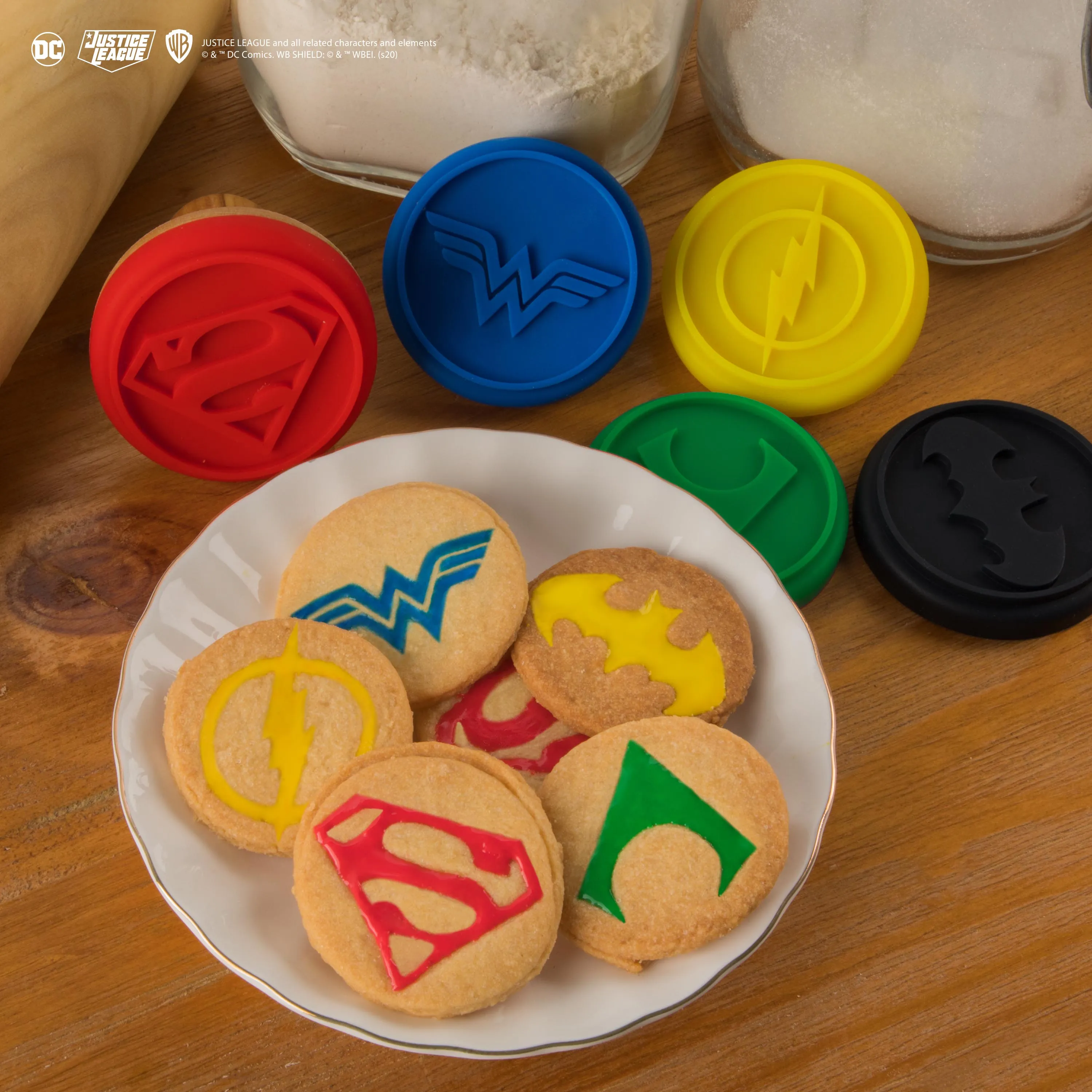 Set of 5 Justice League Interchangeable Cookie Stamps