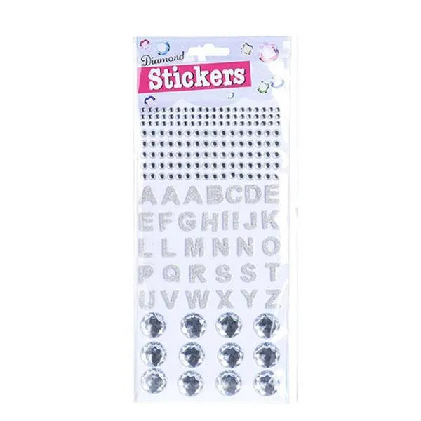 Stickers - 250 Pieces - Assorted Diamond and Glitter Letters