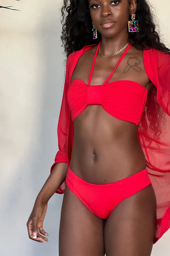 Strawberry Margarita pintuck bikini set